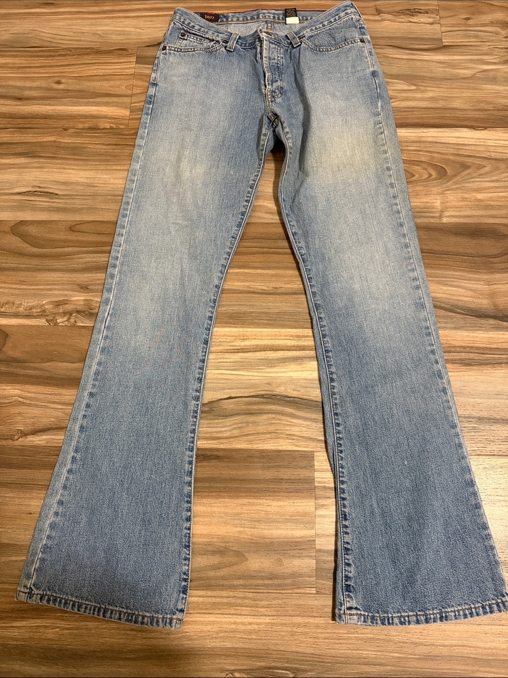 VTG Abercrombie Fitch 1892 Womens Jeans 4L Blue Low Rise Flare Button Fly Y2K